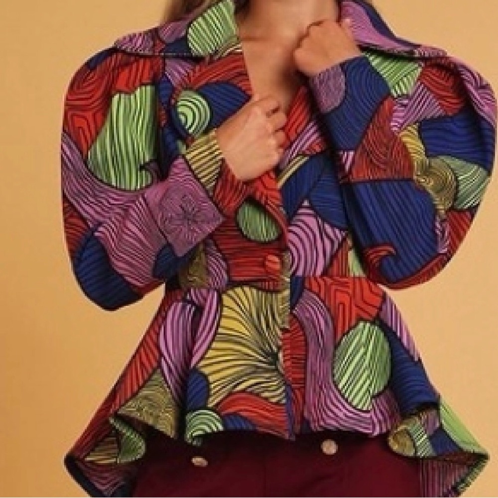 Colorful Abstract Patterned Women's Top